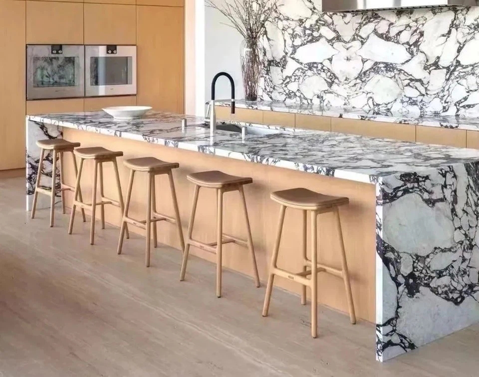 Calacatta Viola Marble Waterfall Countertops