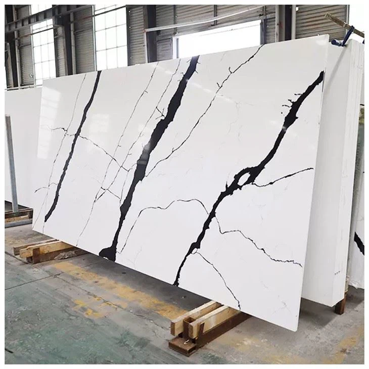 Calacatta Black Quartz Slab For Countertops