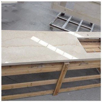 Beige marmeren keukenwerkbladen