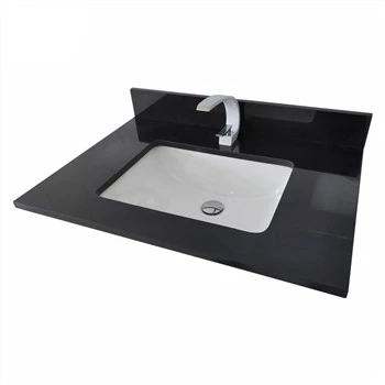 Zwarte kwarts badkamer ijdelheid Top