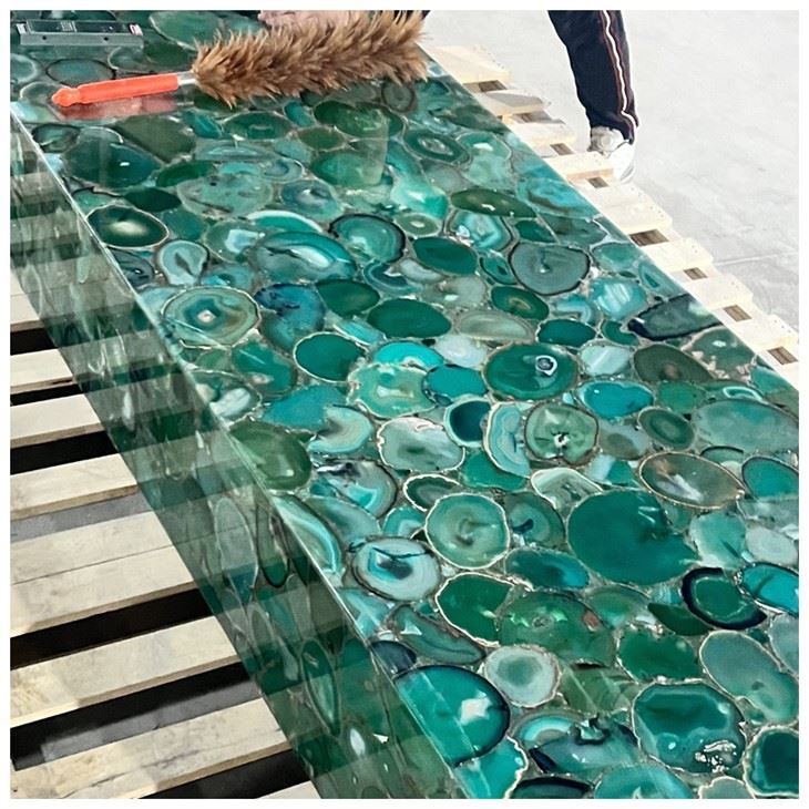 Illuminated Green Agate Bar Countertops
