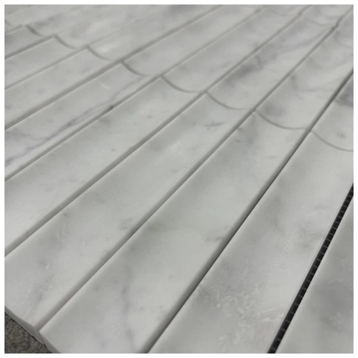 Bianco Carrara wit marmer concave mozaïektegels