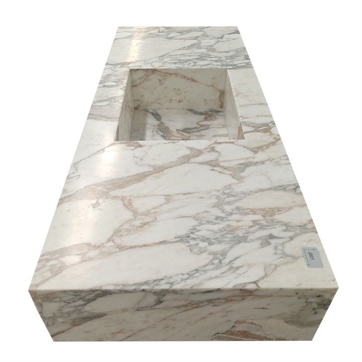 Calacatta Oro marmeren geïntegreerde wastafel