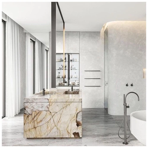 Patagonia Quartzite Bathroom Washbasin in Luxury Home-KA UNITED Patagonia Quartzite Bathroom Washbasin in Luxury Home-KA UNITED