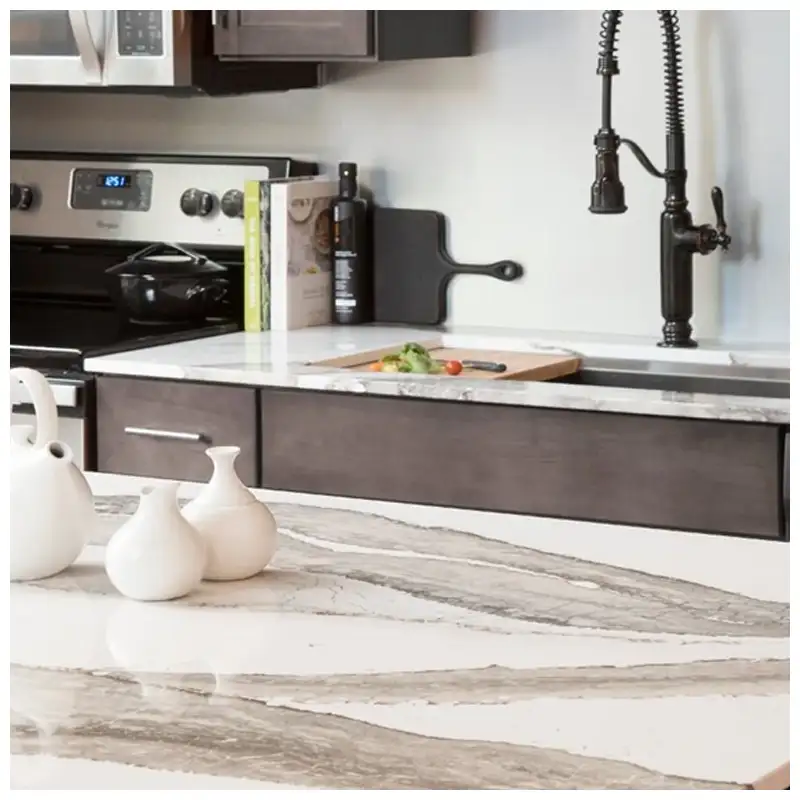 Skara Brae White Quartz Countertops For Luxury Apartments Skara Brae White Quartz Countertops For Luxury Apartments