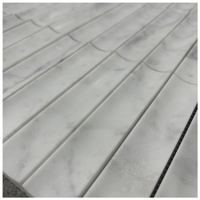 Bianco Carrara wit marmer concave mozaïektegels