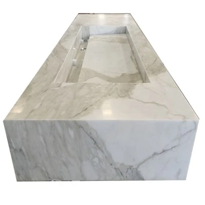 Calacatta gouden marmeren drijvende wastafels